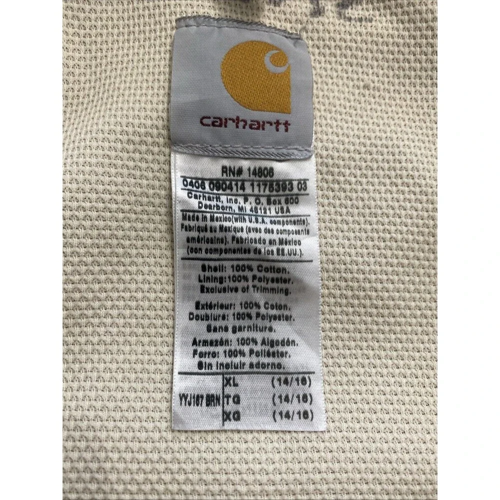 Carhartt Boys' Canvas Insulated Hooded Active Jacket, Youth L (14-16)